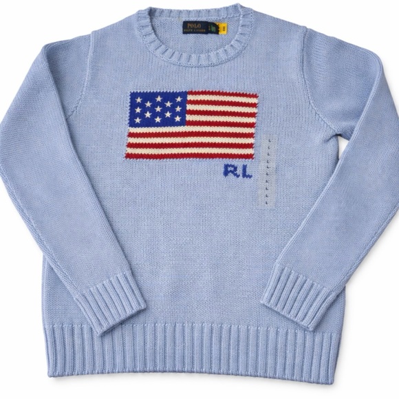 Ralph Lauren Polo American Flag Knit Sweater unisex size small - Picture 2 of 7